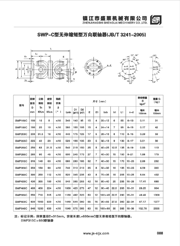 SWP型萬(wàn)向聯(lián)軸器