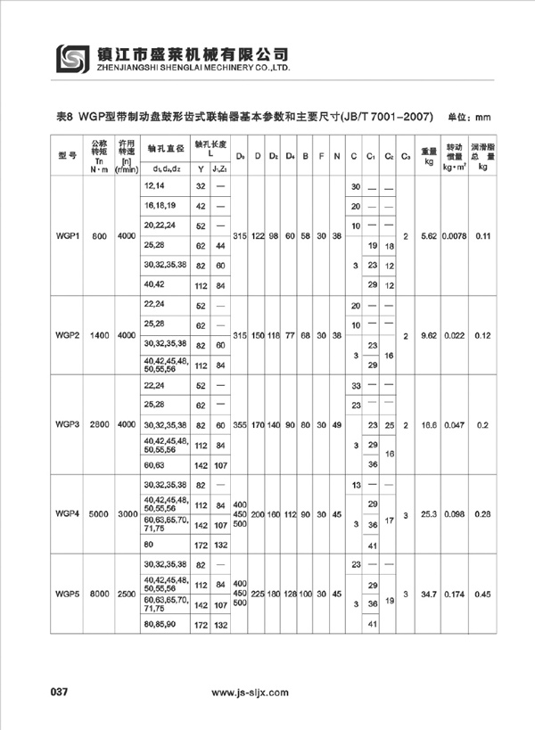 WGP型鼓形齒聯軸器